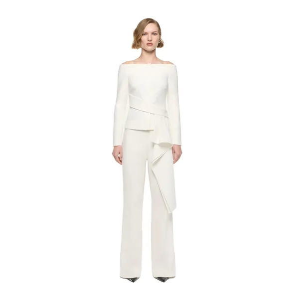 Roland Mouret Wide Fit Trouser in Cream