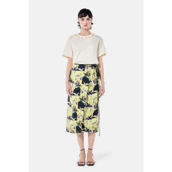 Romance Was Born Acid Gum Wrap Midi Skirt, view 3