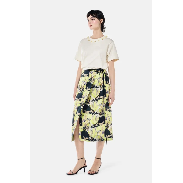 Romance Was Born Acid Gum Wrap Midi Skirt, view 4