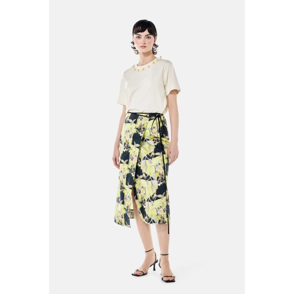 Romance Was Born Acid Gum Wrap Midi Skirt, view 5