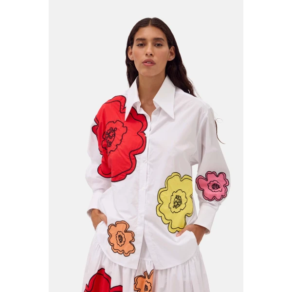 Romance Was Born Big Bloom Cotton Shirt, view 4