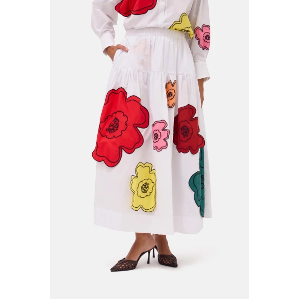 Romance Was Born Big Bloom Cotton Skirt, view 2