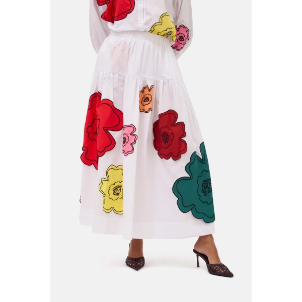 Romance Was Born Big Bloom Cotton Skirt, view 6