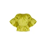 Romance Was Born Chartreuse Frill Top