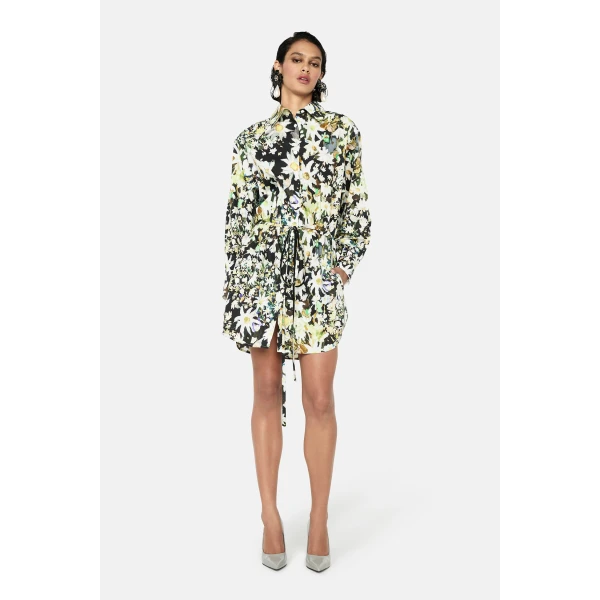 Romance Was Born Flannel Flower Shirt Dress, view 2