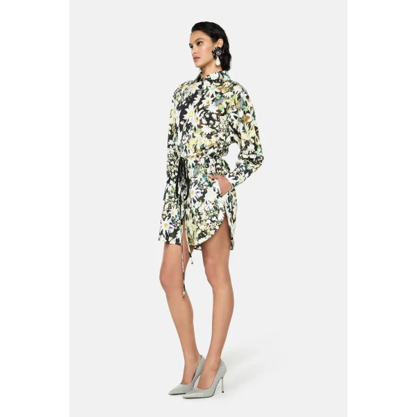 Romance Was Born Flannel Flower Shirt Dress, view 4