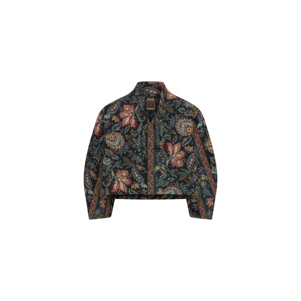 Romance Was Born Floral Jacquard Crop Coat