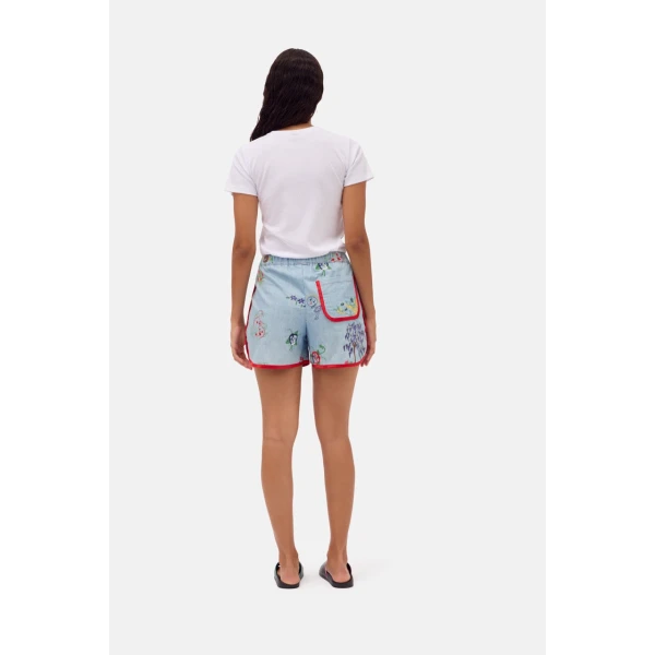 Romance Was Born Fruity Embroidered Shorts, view 4
