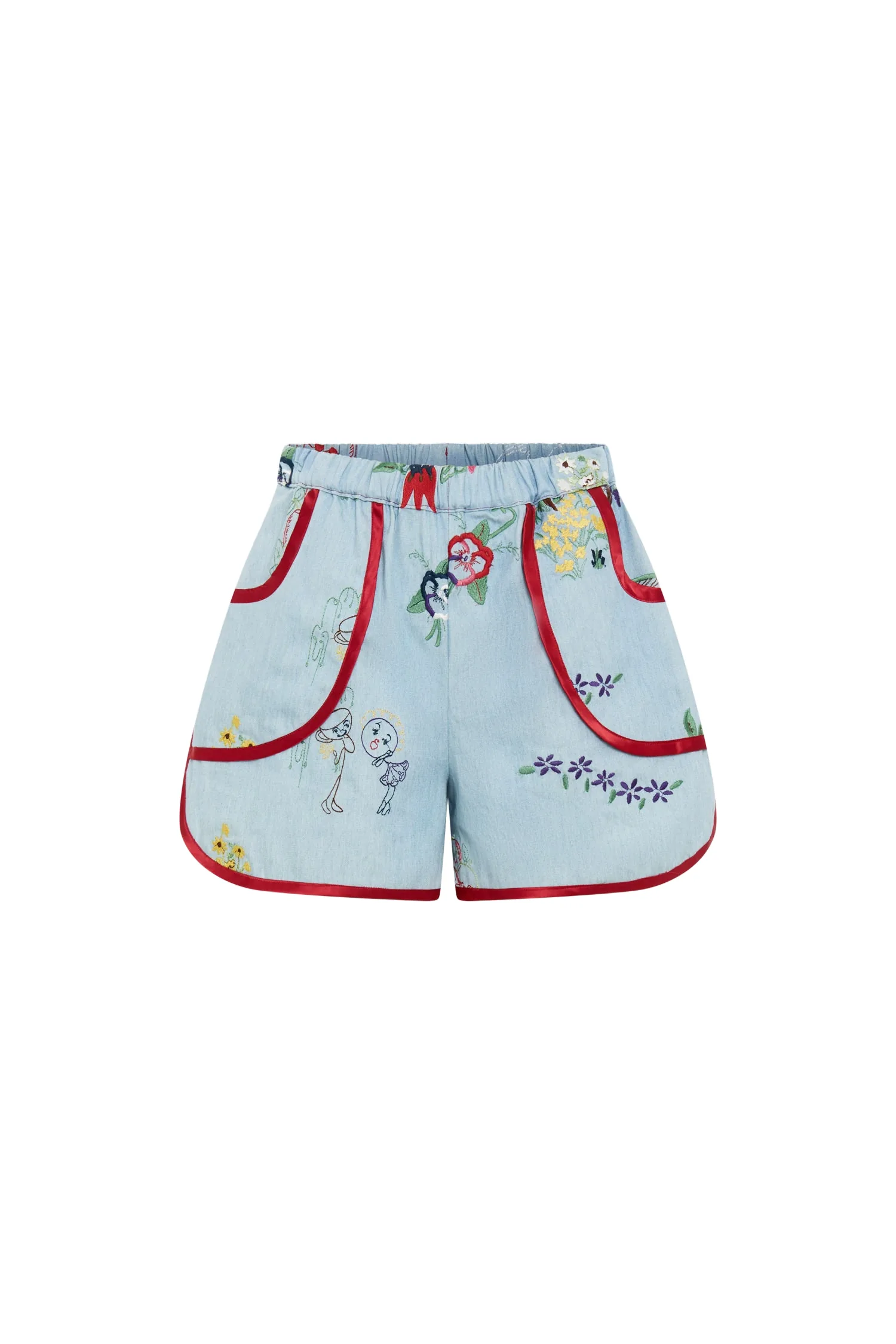 Romance Was Born Fruity Embroidered Shorts