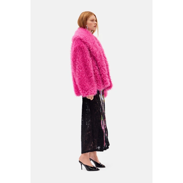 Romance Was Born Fur Shawl Coat, view 3
