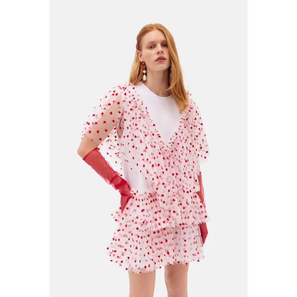 Romance Was Born Heart Tulle Dress, view 2