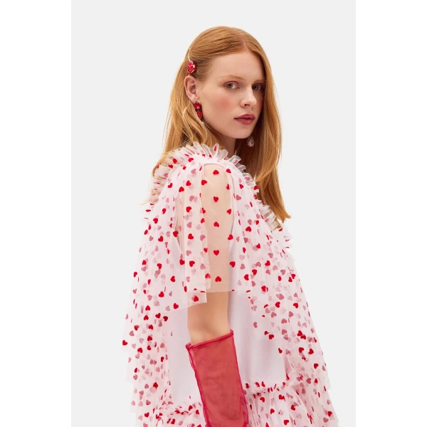 Romance Was Born Heart Tulle Dress, view 5