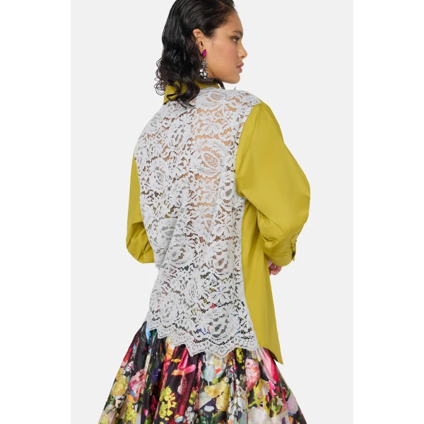 Romance Was Born Lace Back Long Sleeve Shirt, view 5