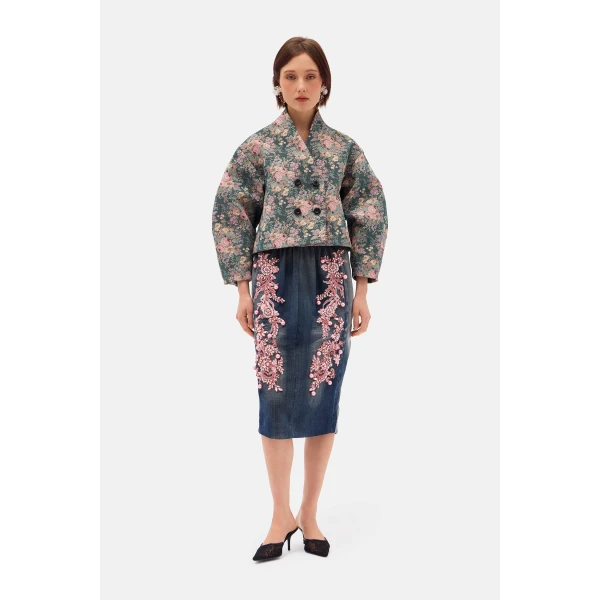 Romance Was Born Pastel Floral Crop Coat, view 3
