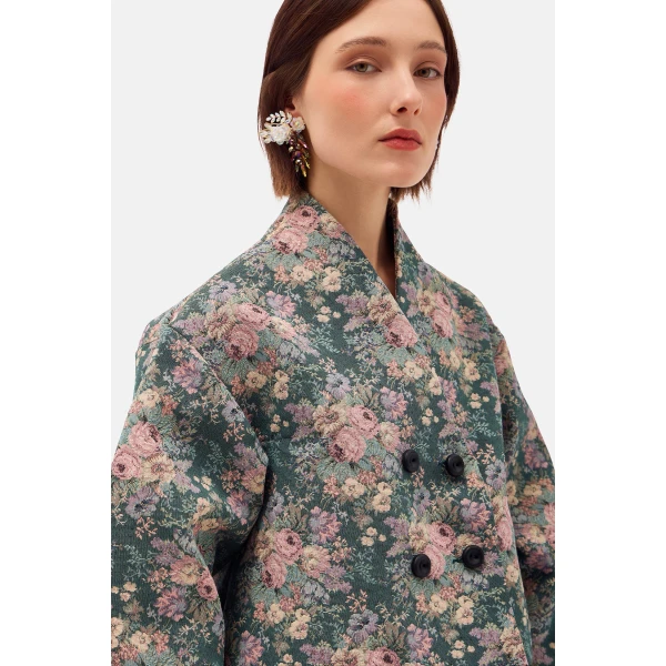 Romance Was Born Pastel Floral Crop Coat, view 5