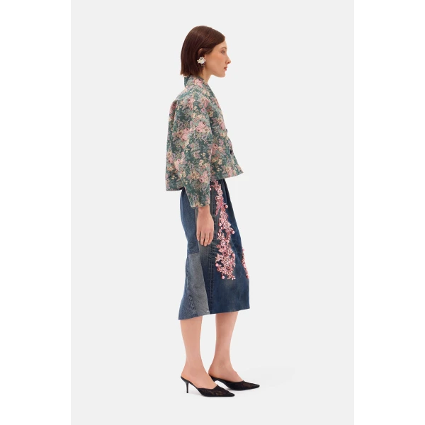 Romance Was Born Pastel Floral Crop Coat, view 6