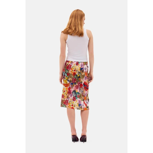 Romance Was Born Persimmon Pleat Skirt, view 5