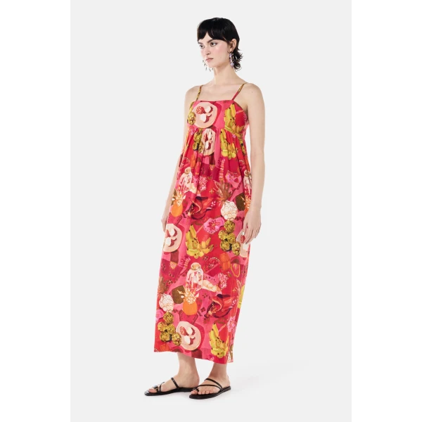 Romance Was Born Pink Banana Babydoll Dress, view 4