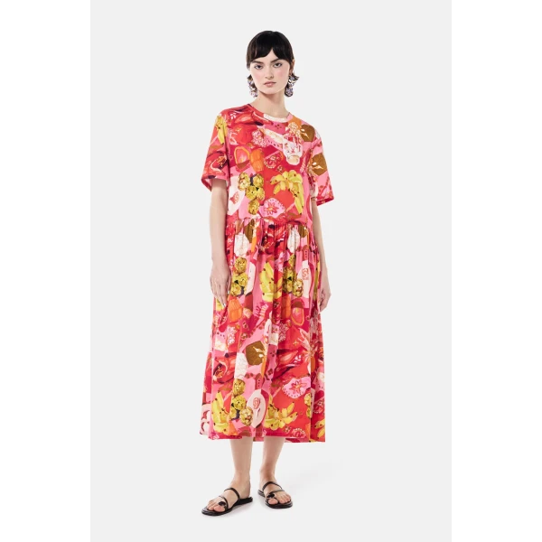 Romance Was Born Pink Banana Tee Dress, view 2