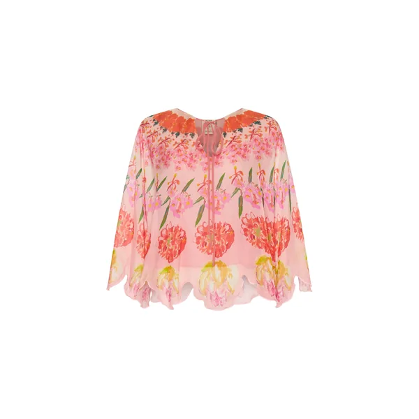 Romance Was Born Pink Blossom Petal Blouse