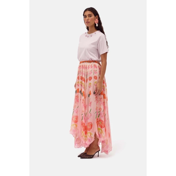 Romance Was Born Pink Blossom Petal Skirt, view 5