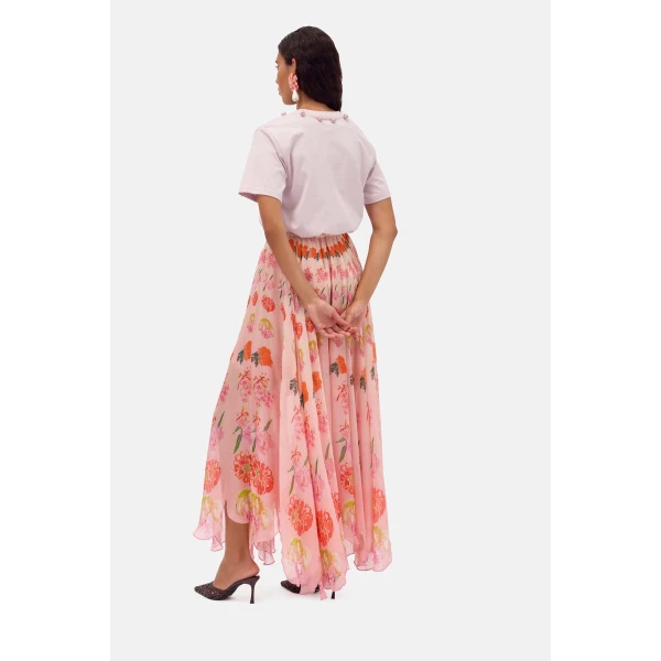 Romance Was Born Pink Blossom Petal Skirt, view 6