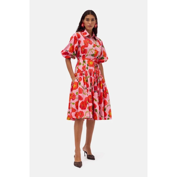 Romance Was Born Pink Poppy Tier Dress, view 2