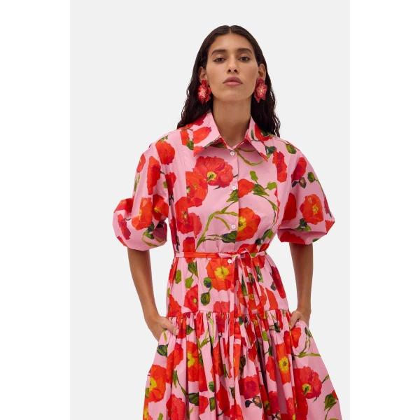 Romance Was Born Pink Poppy Tier Dress, view 6