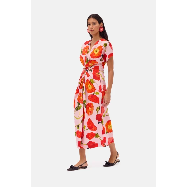 Romance Was Born Pink Poppy Twist Dress, view 5