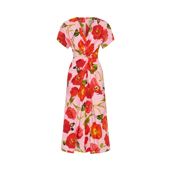 Romance Was Born Pink Poppy Twist Dress