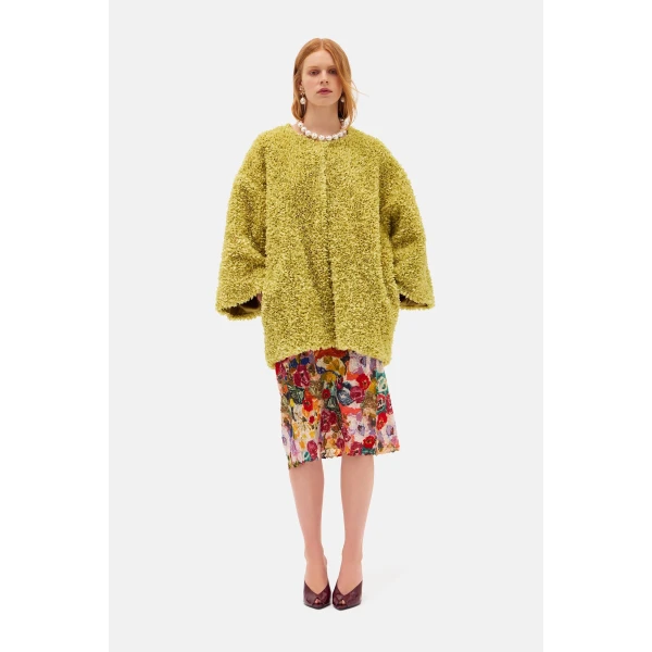Romance Was Born Pistachio Pea Coat, view 3