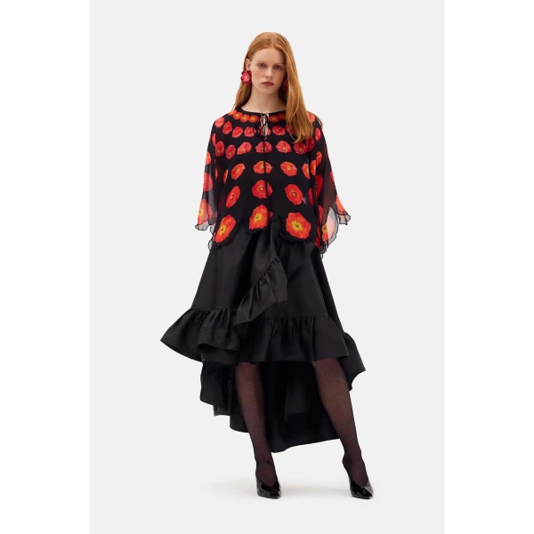 Romance Was Born Poppy Polka Petal Blouse, view 3
