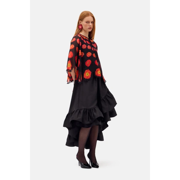 Romance Was Born Poppy Polka Petal Blouse, view 4