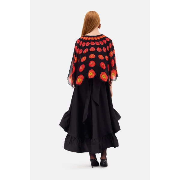 Romance Was Born Poppy Polka Petal Blouse, view 5