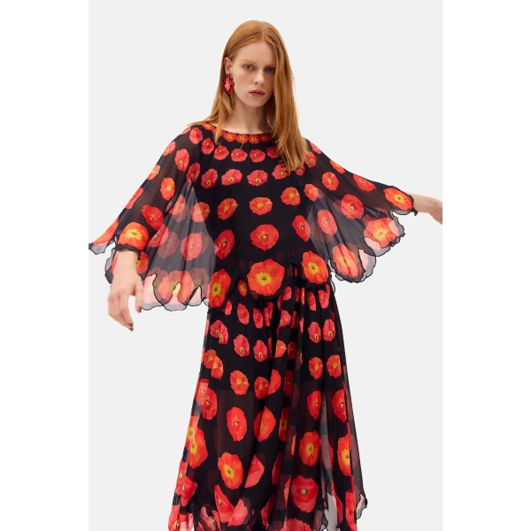 Romance Was Born Poppy Polka Petal Dress, view 3