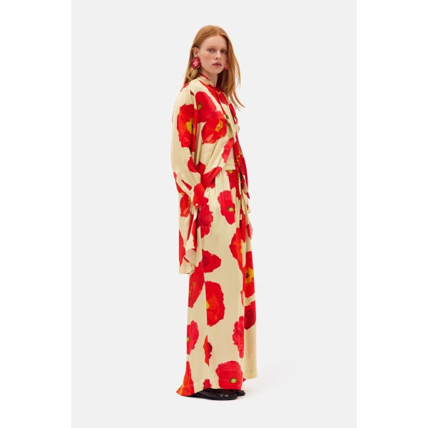 Romance Was Born Poppy Polka Satin Pants, view 4