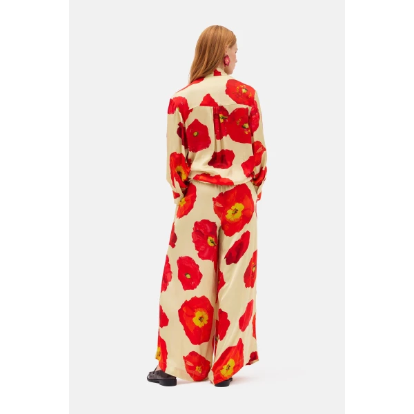 Romance Was Born Poppy Polka Satin Pants, view 5
