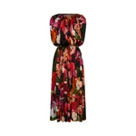 Romance Was Born Red Bouquet Gathered Satin Dress