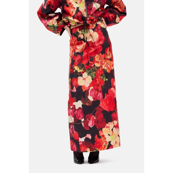 Romance Was Born Red Bouquet Taffeta Skirt, view 2
