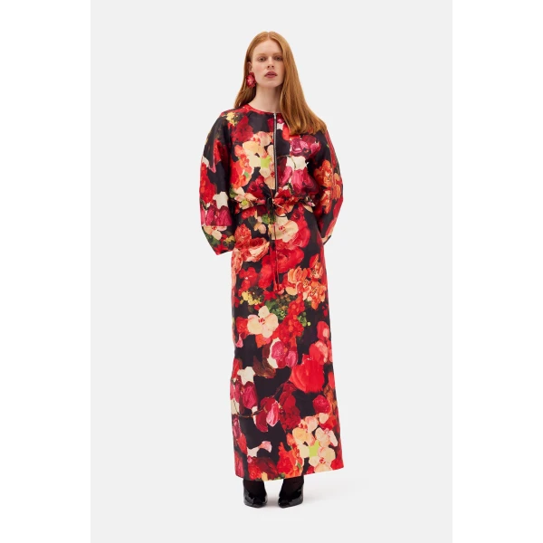 Romance Was Born Red Bouquet Taffeta Skirt, view 3