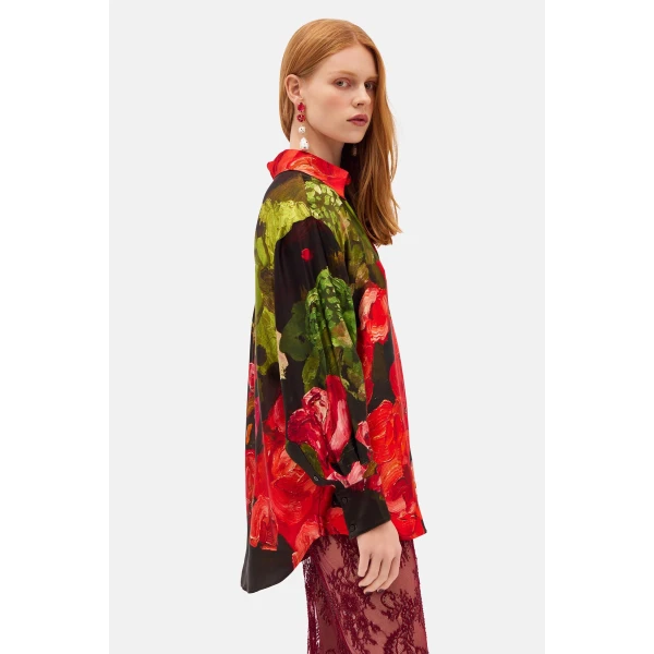Romance Was Born Red Roses Blouse, view 4