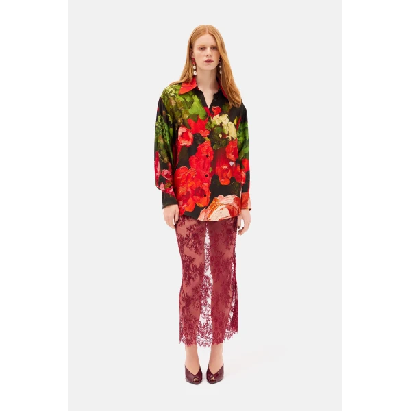 Romance Was Born Red Roses Blouse, view 5