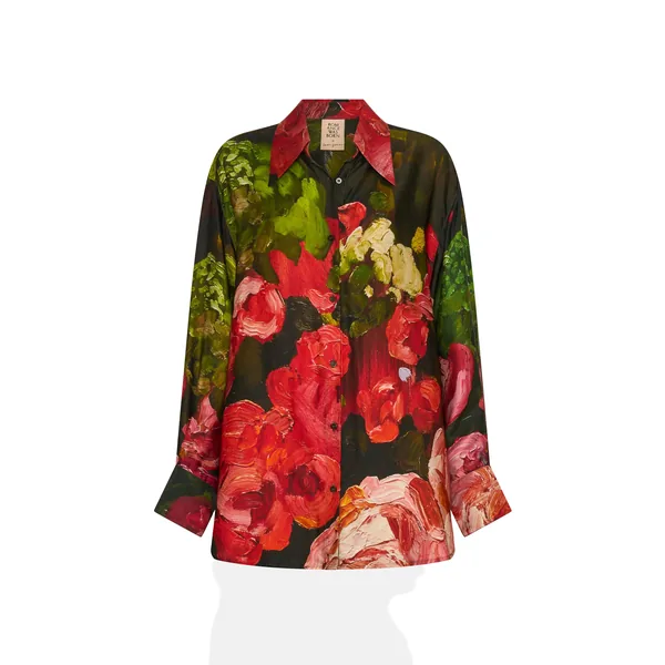 Romance Was Born Red Roses Blouse