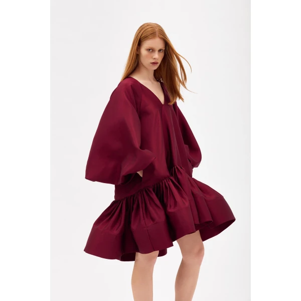 Romance Was Born Taffeta Ruffle Dress, view 2