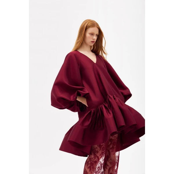 Romance Was Born Taffeta Ruffle Dress, view 4