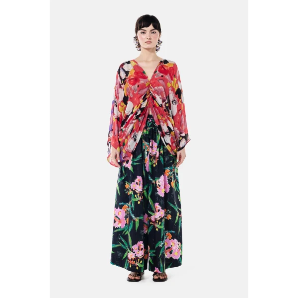 Romance Was Born Tropical Magnolia Chiffon Top, view 2