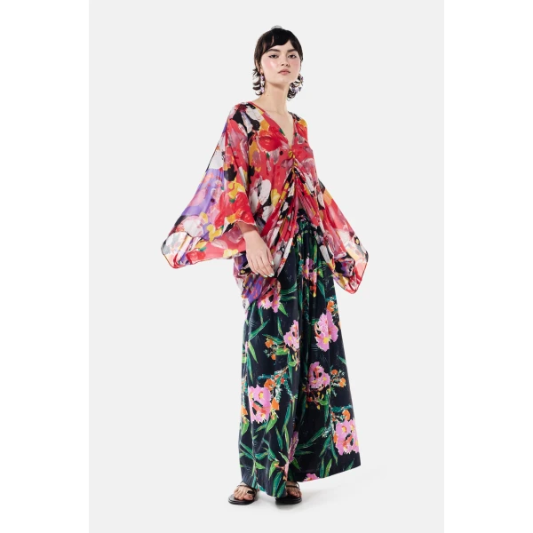 Romance Was Born Tropical Magnolia Chiffon Top, view 3