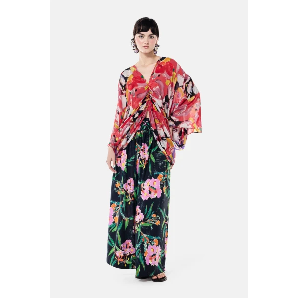 Romance Was Born Tropical Magnolia Chiffon Top, view 4