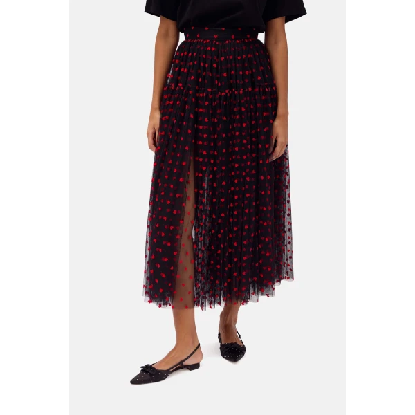 Romance Was Born Tulle Heart Maxi Skirt, view 2