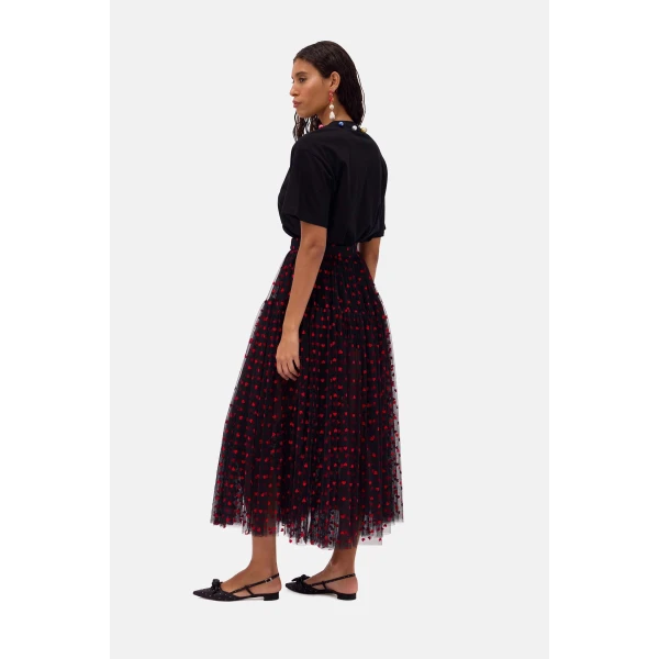 Romance Was Born Tulle Heart Maxi Skirt, view 5
